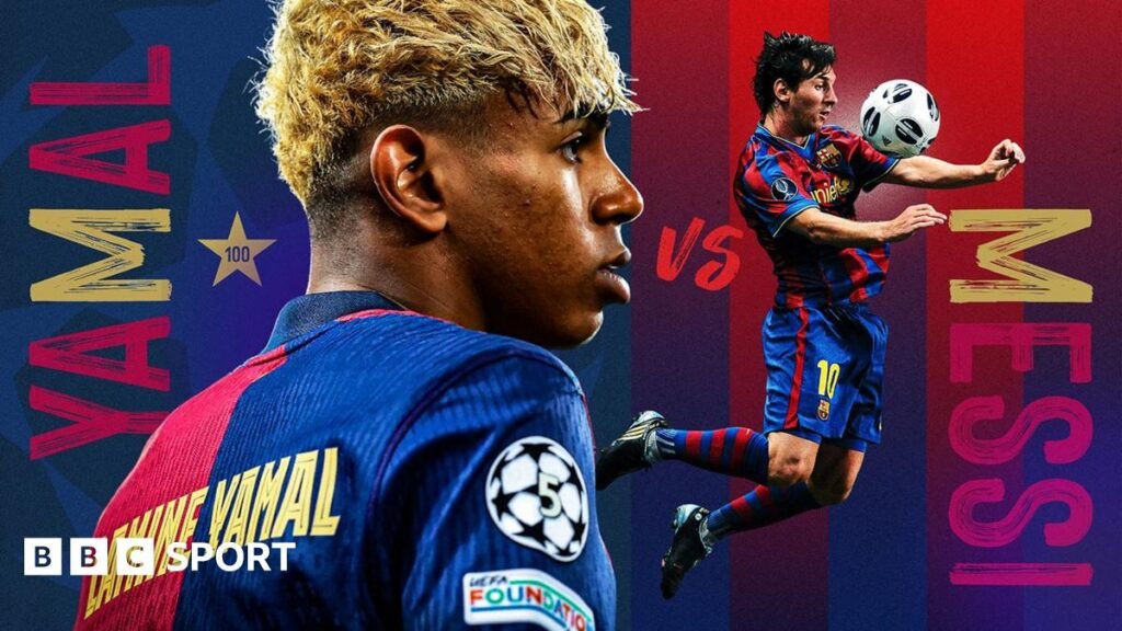 Lamine Yamal v Lionel Messi: Will the La Masia teen emulate Barcelona’s greatest of all time? Lamine Yamal celebrates with Copa del Rey