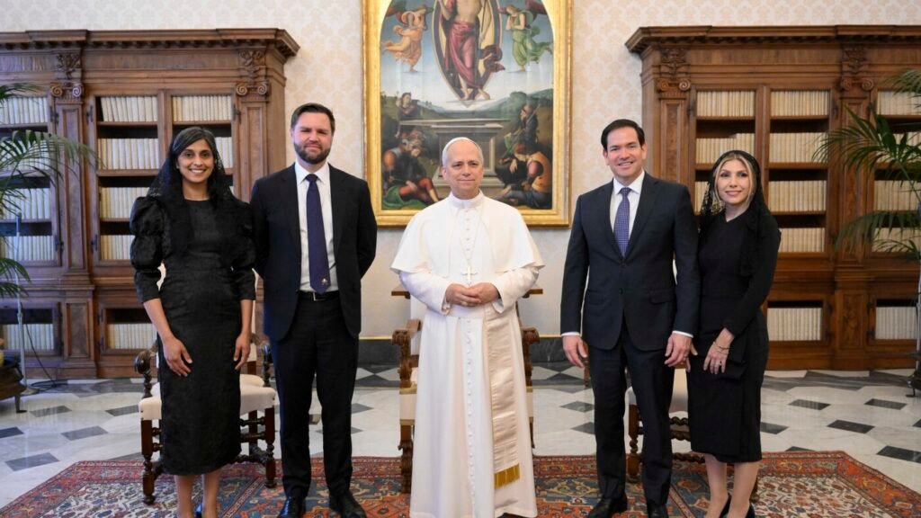 Pope Leo meets with Vance, who delivers a White House invitation : NPR