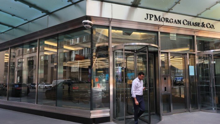 Rise in loans to US non-bank financial groups raises systemic risk fears People pass the JPMorgan Chase headquarters building on May 26, 2023