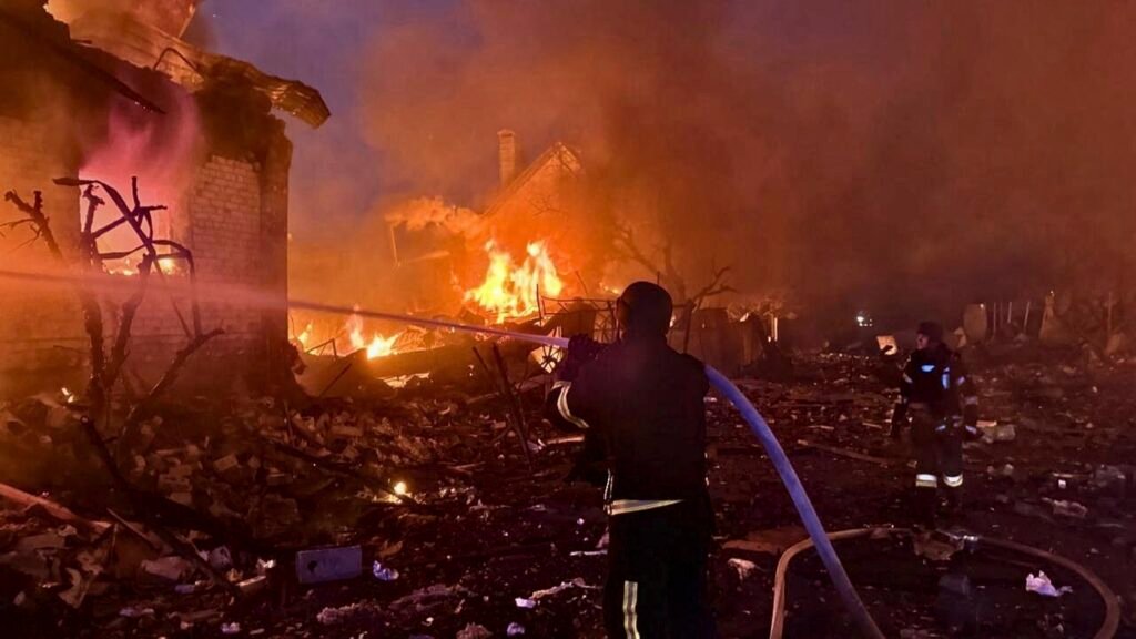 Russia hits Ukraine with the largest air attack of the war so far : NPR