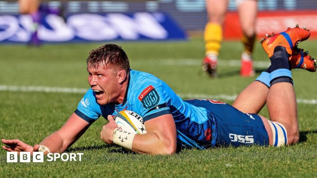 URC: Bulls seal second with 55-15 hammering of depleted Dragons Cobus Wiese scores for Bulls against Dragons