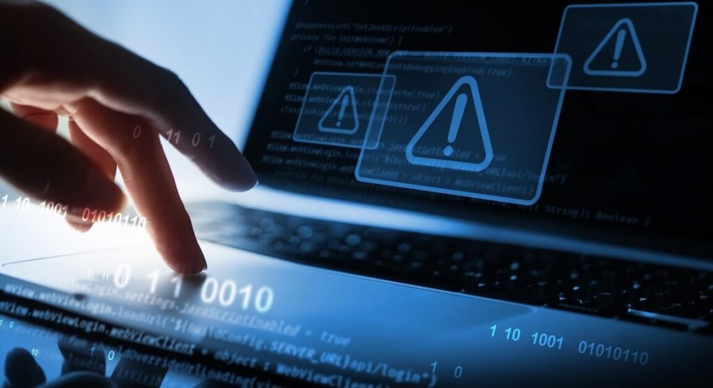 Address bar shows hp.com. Browser displays scammers’ malicious text anyway.