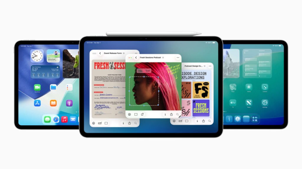 Apple press photograph of iPads running iPadOS 26