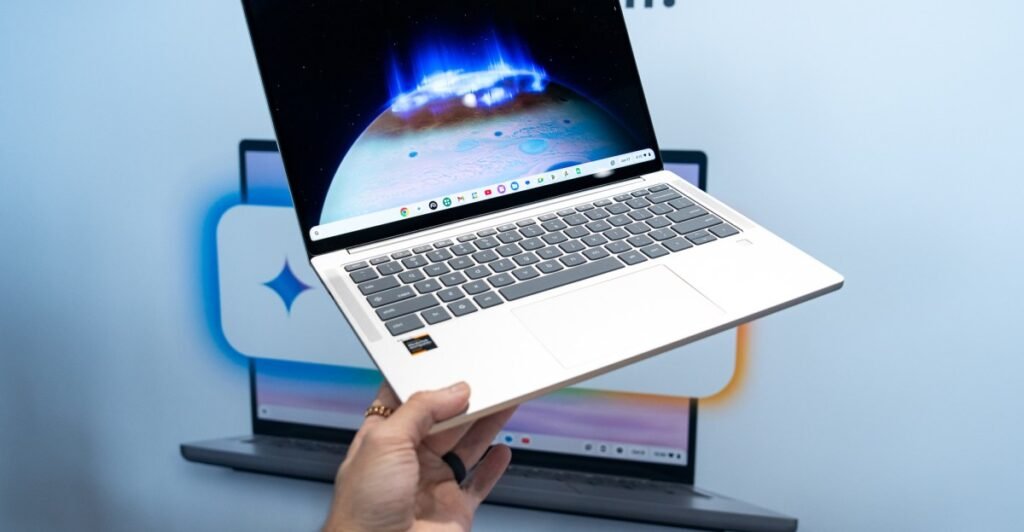 Chromebook Plus laptops like Lenovo’s sleek, new 14-incher are getting free Gemini AI features