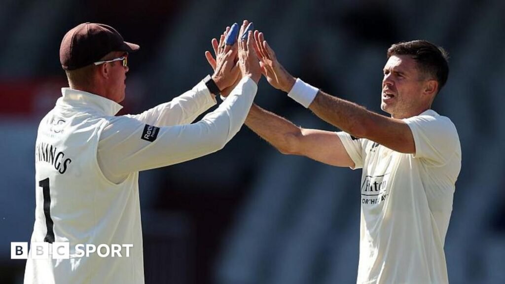 Jimmy Anderson (right) will lead the red ball side against Kent at Blackpool