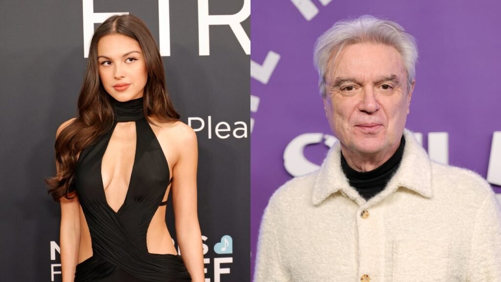 split image of Olivia Rodrigo and David Byrne