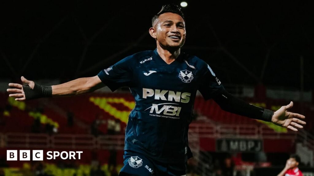 Faisal Halim celebrates after scoring against Kelantan Darul Naim in a Malaysia Super League match