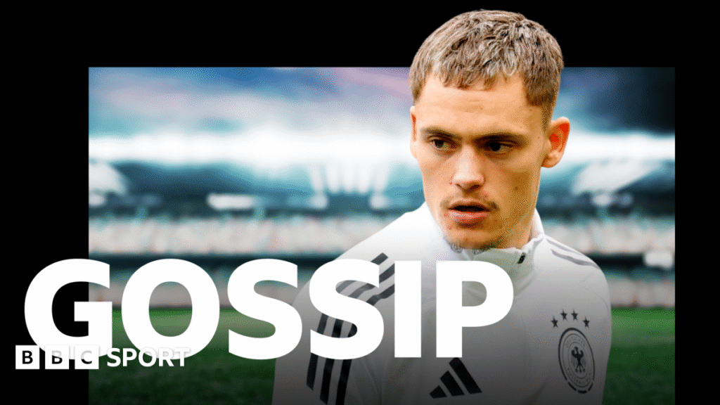 BBC Gossip graphic featuring image of Florian Wirtz