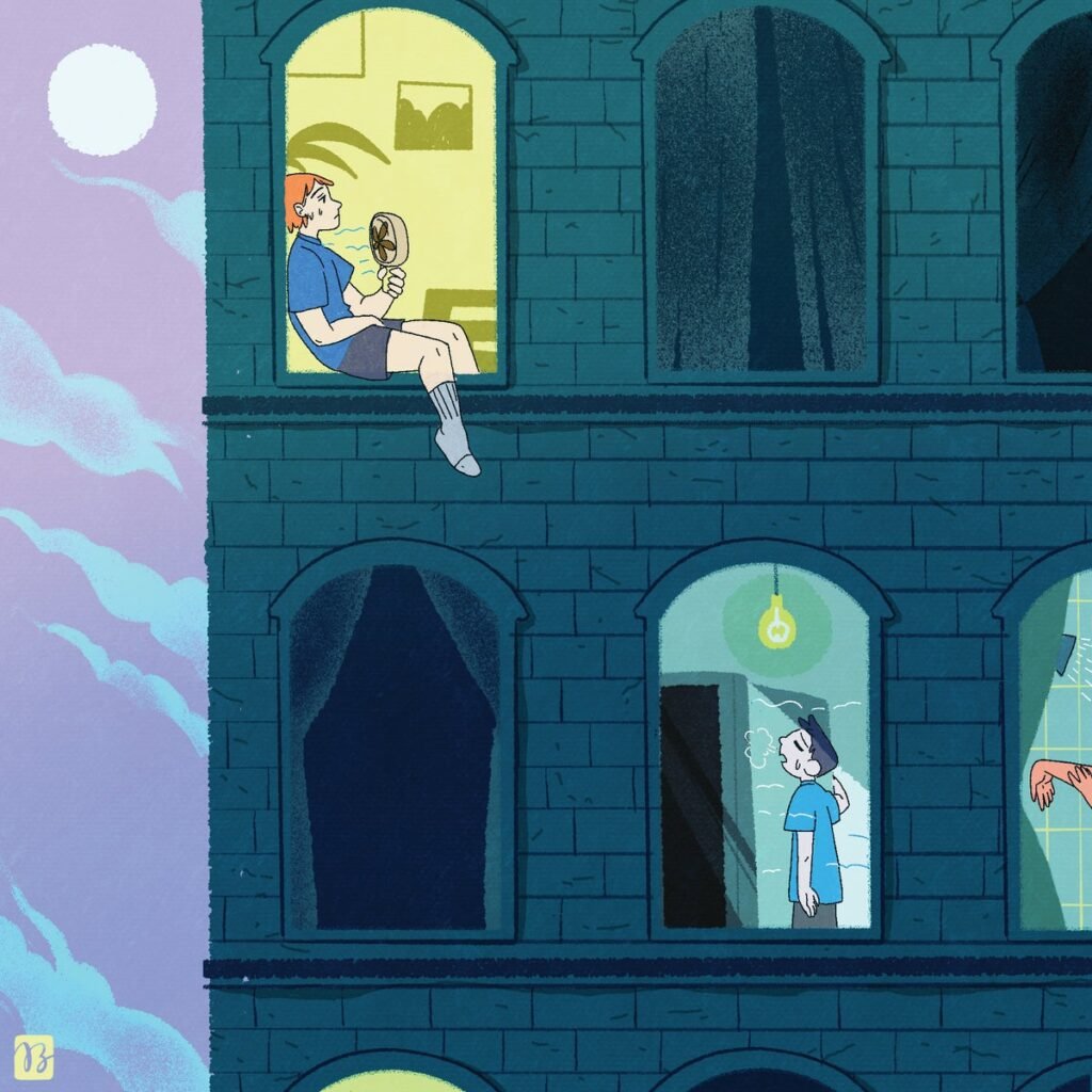 Hotter Nights after Scorching Days Threaten Heart Health and Mental Well-Being