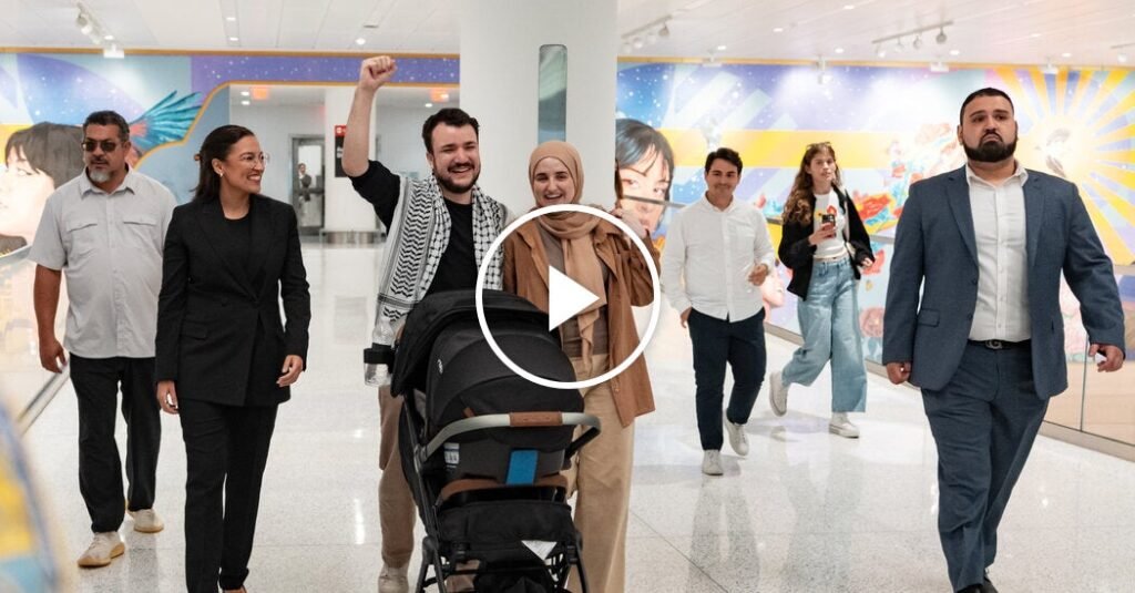 Mahmoud Khalil Lands at Newark After Months of Detention