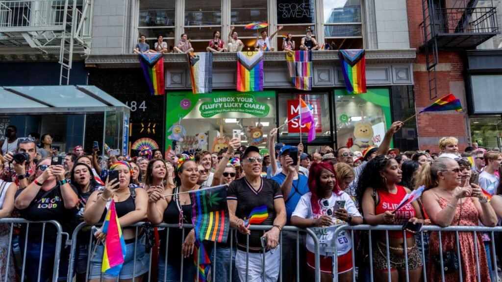 Marchers cap Pride Month with celebration and protest : NPR