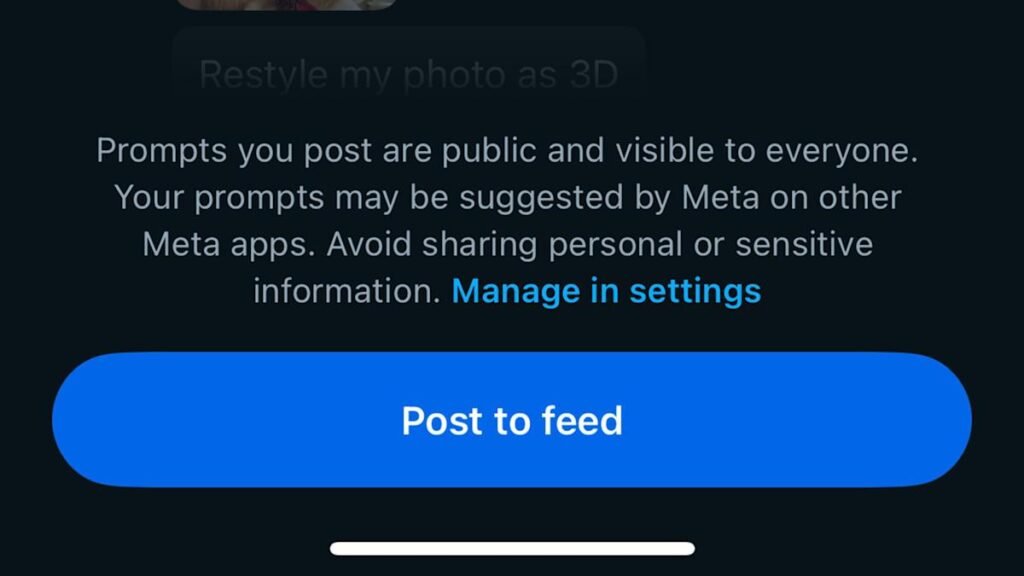 Meta warns users to 'avoid sharing personal or sensitive information' in its AI app