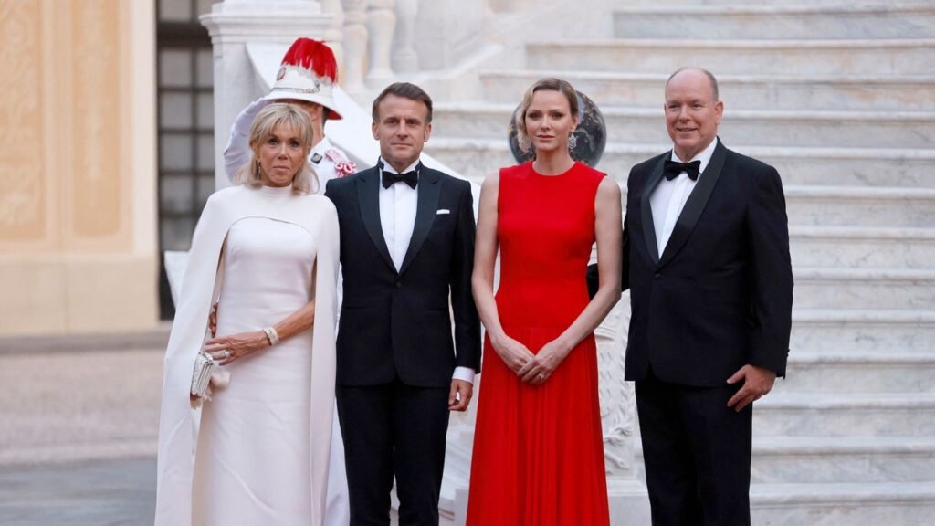 Prince Albert and Princess Charlene Host Macron For First State Dinner with a French Leader In Over 40 Years Prince Albert and Princess Charlene Host Macron For First State Dinner with a French Leader In Over 40 Years