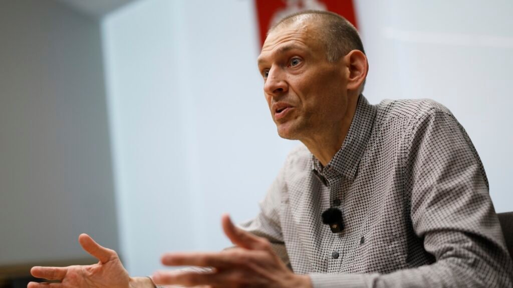 Released Belarusian dissident Tsikhanouski vows to fight on : NPR