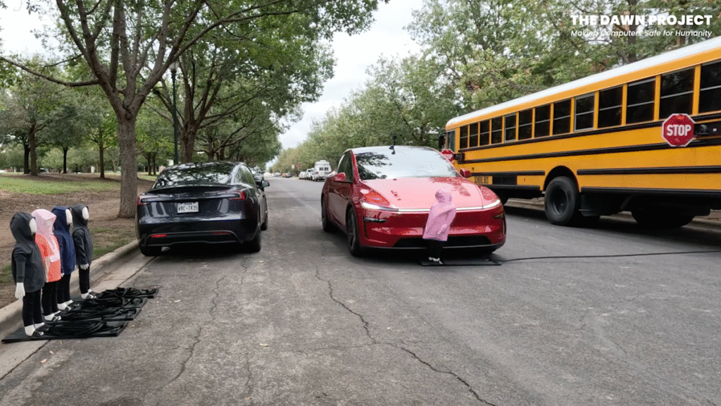 Tesla blows past stopped school bus and hits kid-sized dummies in Full Self-Driving tests