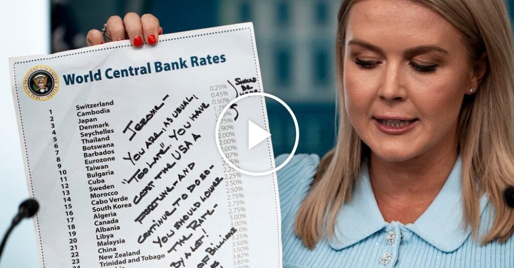 Trump Urges Powell to Cut Interest Rates ‘By a Lot’ in Penned Note