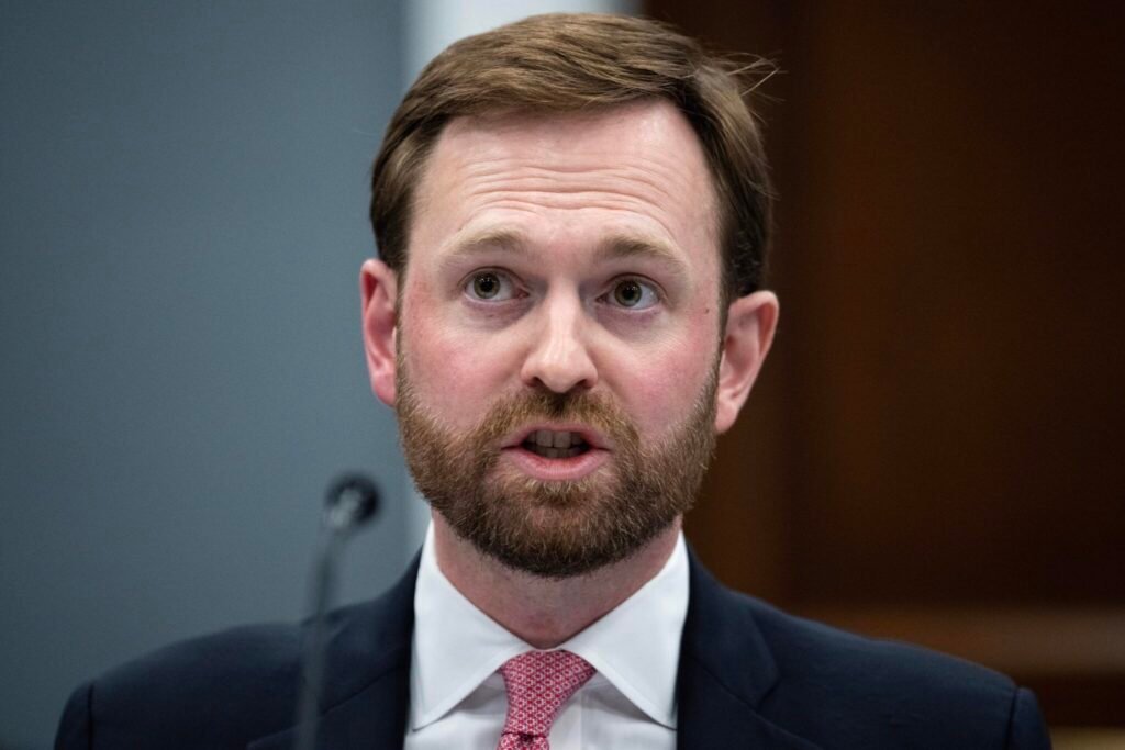 Trump’s FTC announces merger condition that prohibits advertising boycotts FTC Chairman Andrew Ferguson speaking into a microphone while sitting at a table.