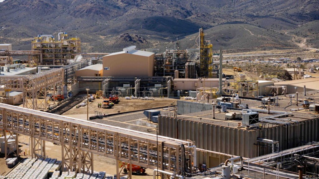 A view of the MP Materials Mountain Pass Mine