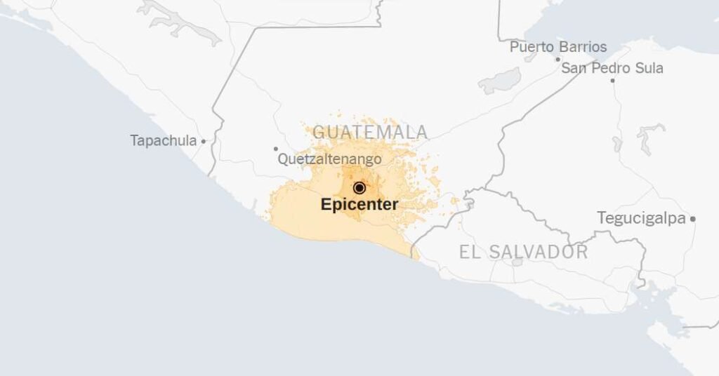 Map: 5.7-Magnitude Earthquake Strikes Guatemala
