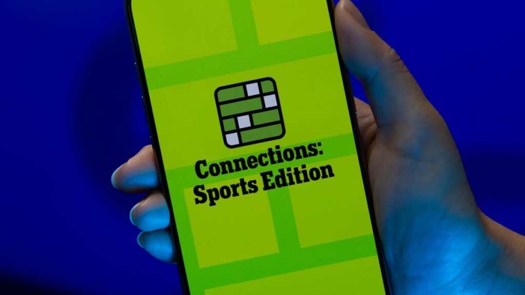 Today’s NYT Connections: Sports Edition Hints, Answers for July 23 #303 NYT Connections: Sport Edition on a phone