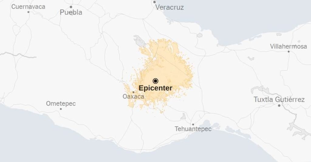 Map: 5.8-Magnitude Earthquake Strikes Mexico