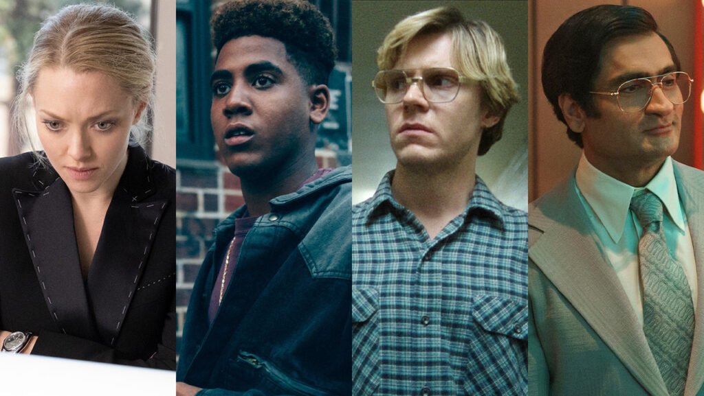 From left: 'The Dropout,' 'When They See Us,' 'Dahmer – Monster: The Jeffrey Dahmer Story' and 'Welcome to Chippendales'