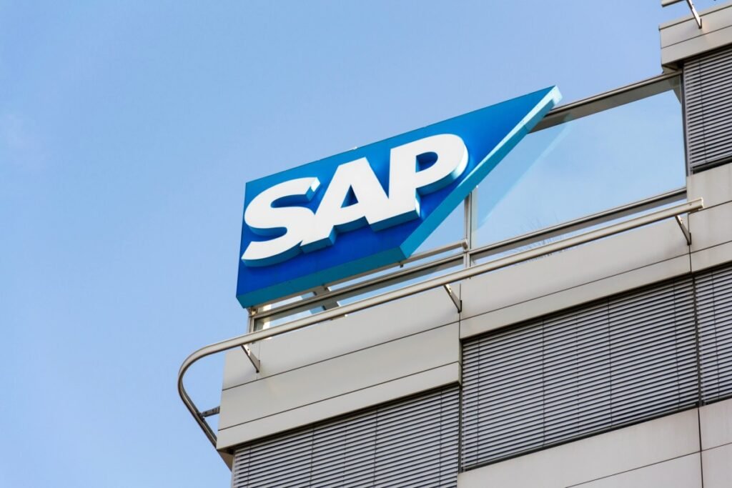 SAP logo on building in Prague