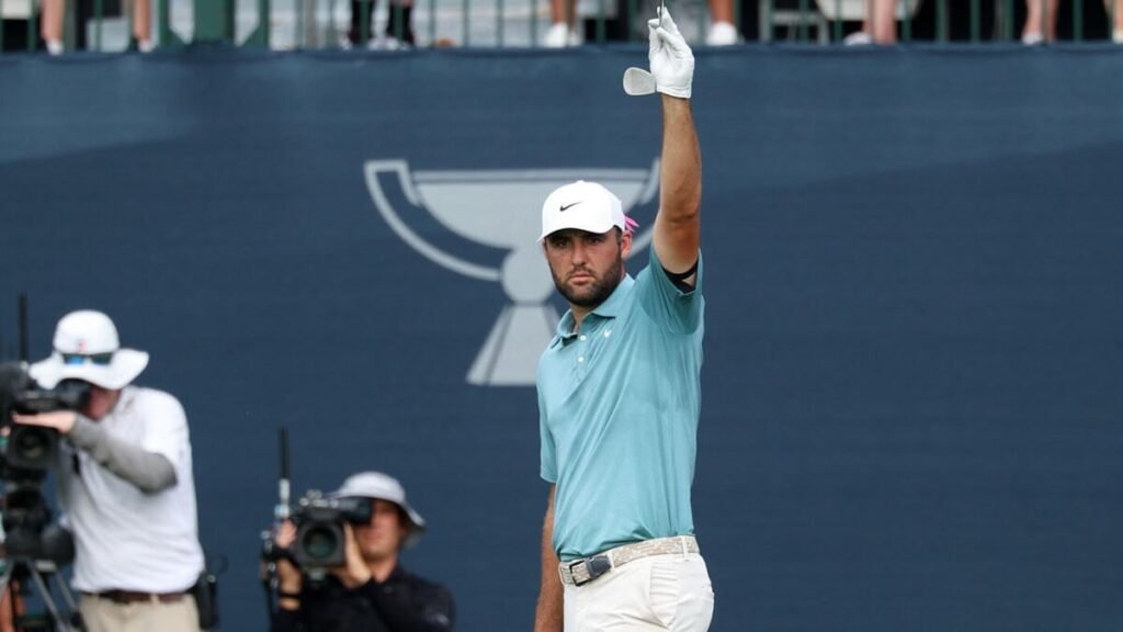 WATCH: Scottie Scheffler ridiculous hole out clinches BMW Championship 2025, history alongside Tiger Woods