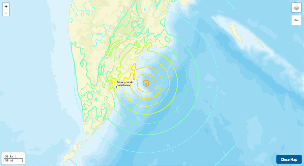 Aftershock of July’s 8.8 Earthquake Strikes Kamchatka. Tsunami Risk Waning