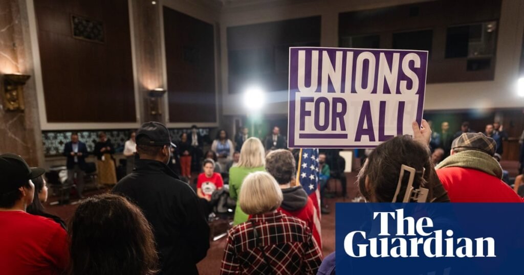 US union membership declining in ‘right-to-work’ states, report reveals | US unions US union membership declining in ‘right-to-work’ states, report reveals | US unions