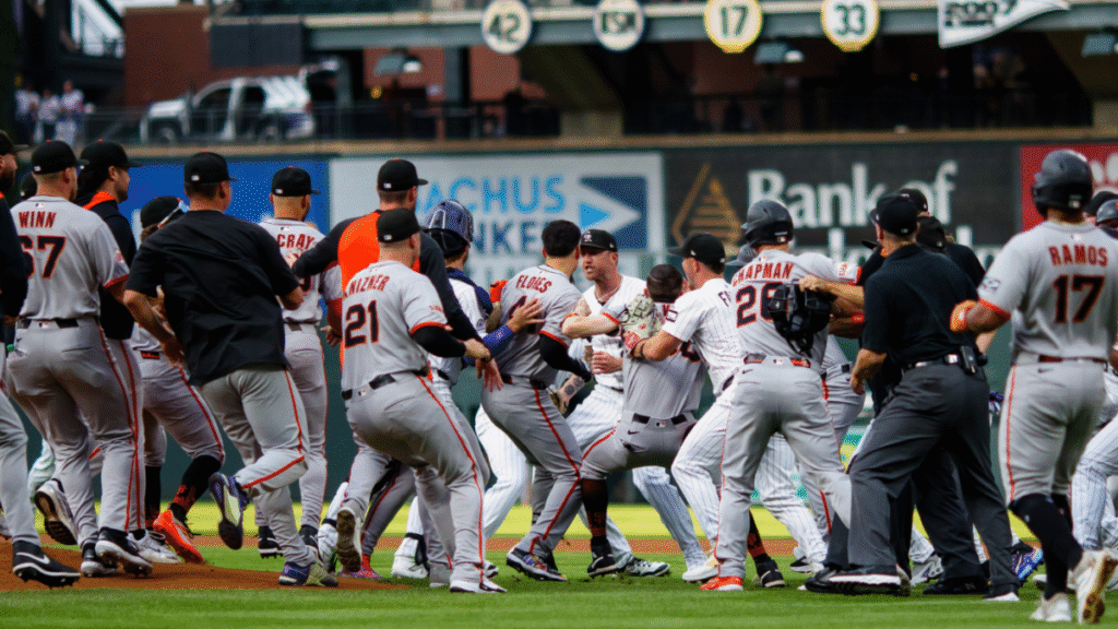 WATCH: Giants, Rockies get into benches-clearing brawl after Rafael Devers admires home run off Kyle Freeland WATCH: Giants, Rockies get into benches-clearing brawl after Rafael Devers admires home run off Kyle Freeland