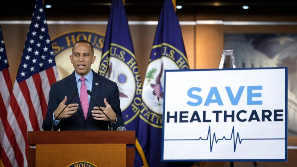 Democrats cast government shutdown as a health care showdown : NPR